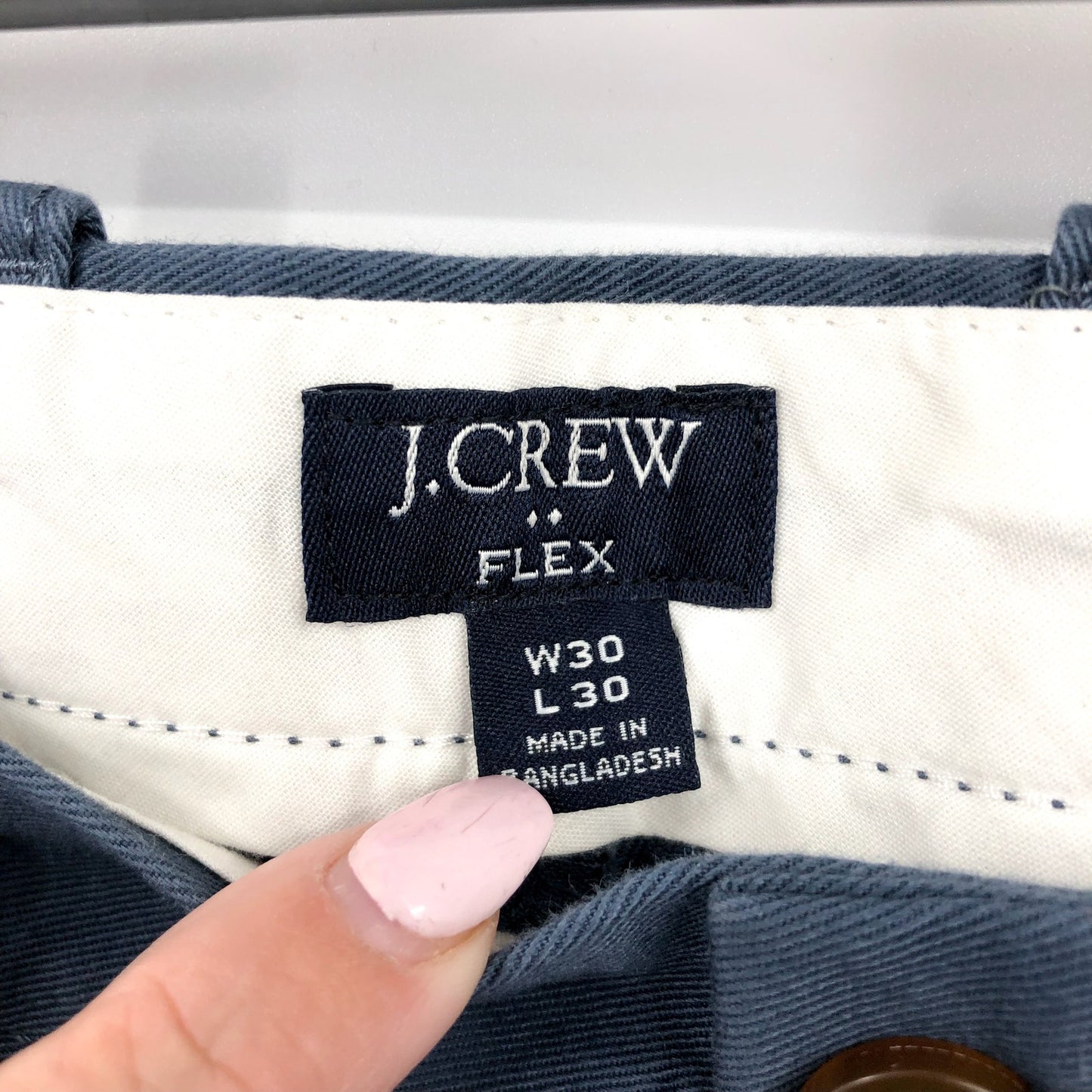 J.CREW Men's Slim-fit Flex Chino Pants Size 30x30 Overcast Blue Flat Front NWOT