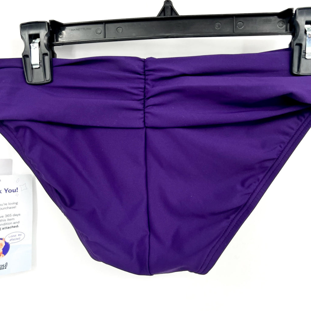SUNSETS Unforgettable Shirred Brief Bikini Bottom Small Paradise Plum Purple NWT
