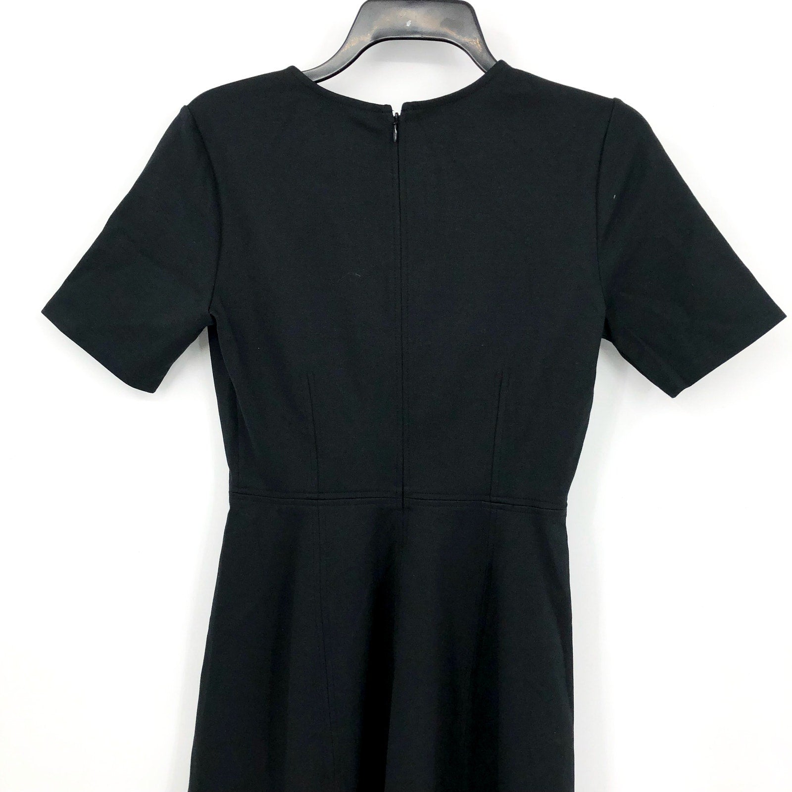 EVERLANE Women's The Dream Short-Sleeve Bell Dress Small Black Midi NWT