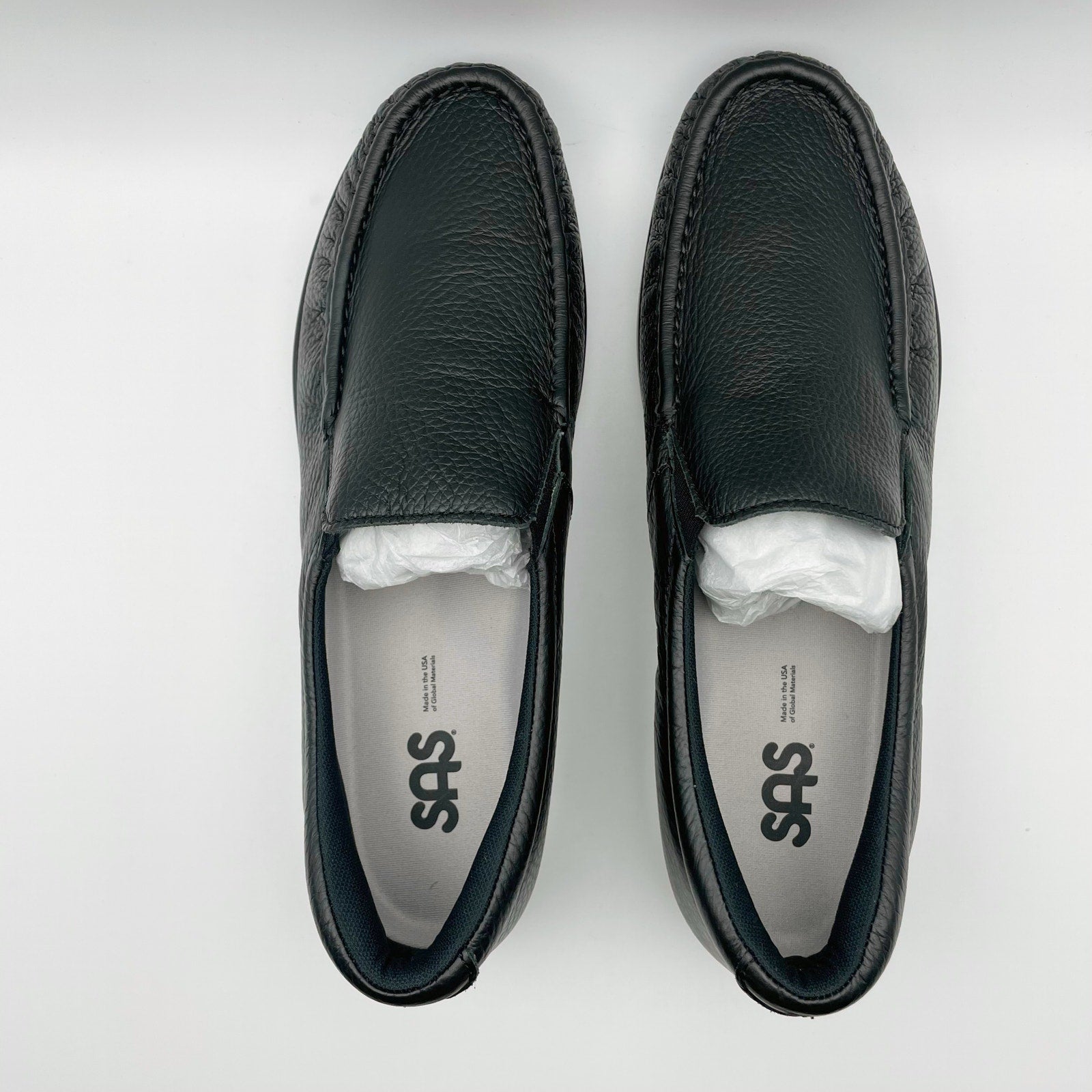 SAS Womens Twin Slip On Walking Shoes US 9.5 M EU 40-41 Black Leather NIB