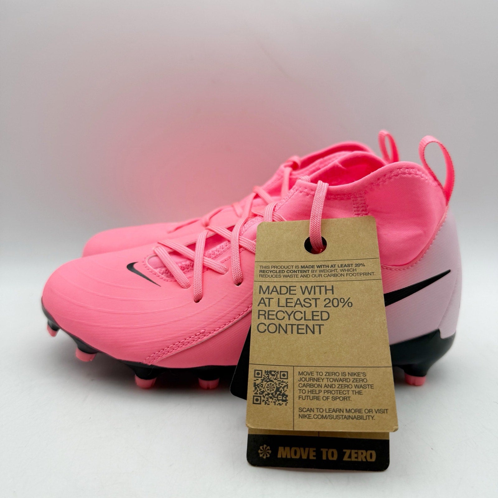 Nike Kids Phantom Luna 2 Academy TF Soccer Shoes US 1 Pink Turf NWOB