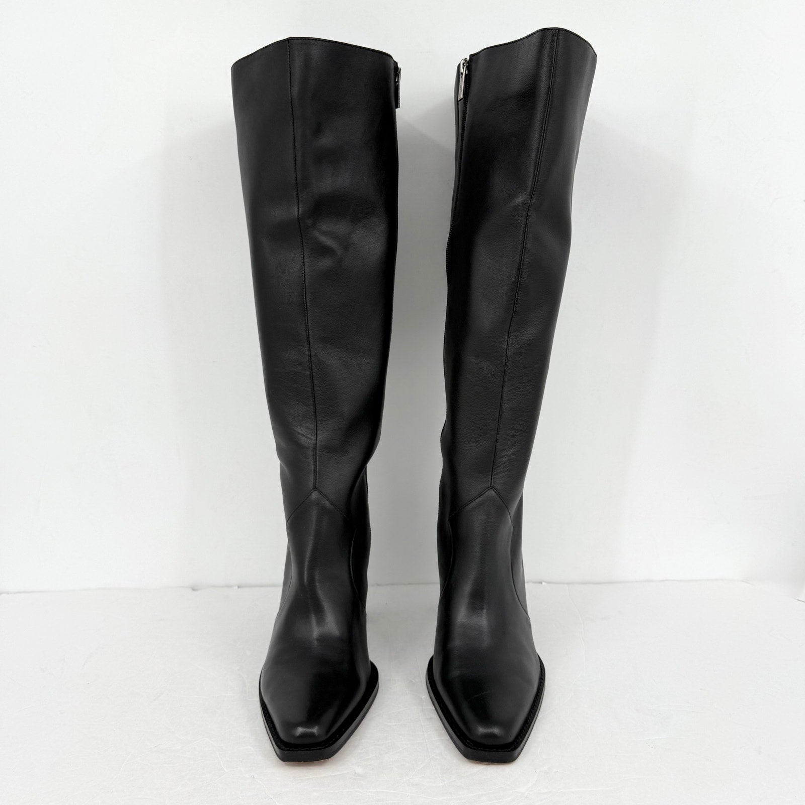 Vince Camuto Womens Lecheya Knee High Boot US 11 M Wide Calf Black Leather NWOB