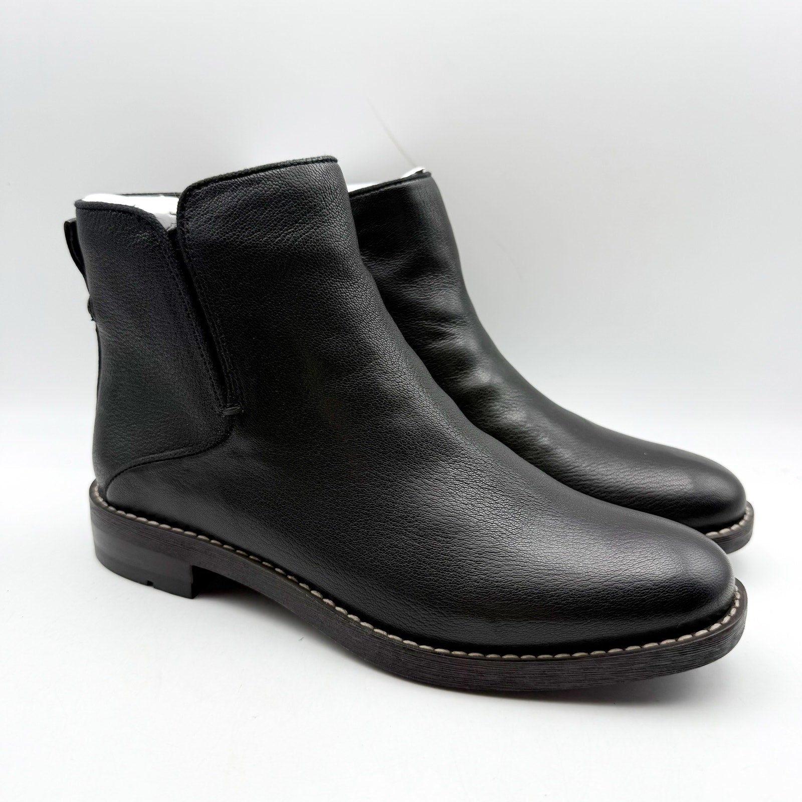 Franco Sarto Womens Marcus Ankle Bootie Size 7 M EU 37 Black Leather Boots NIB