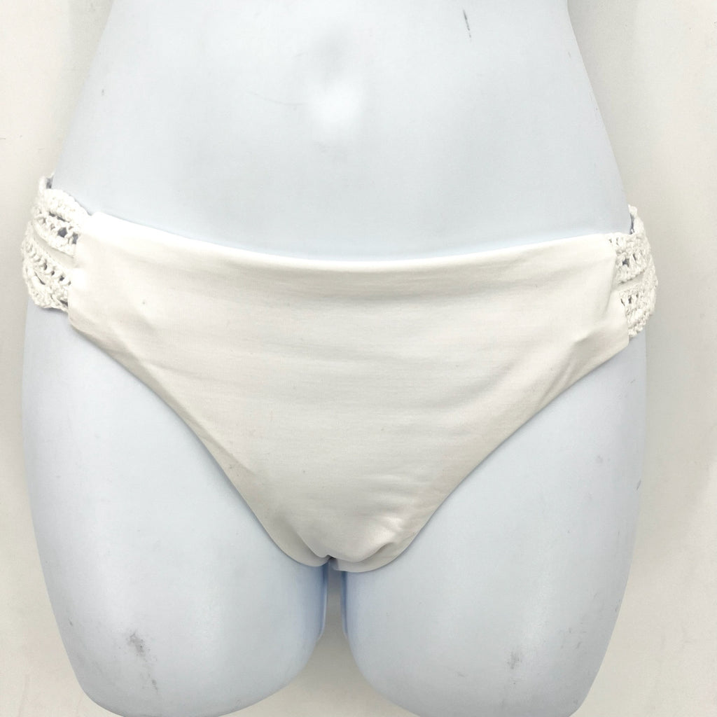BECCA Women's Colette American Fit Bikini Bottom Small White Cheeky Coverage NWT