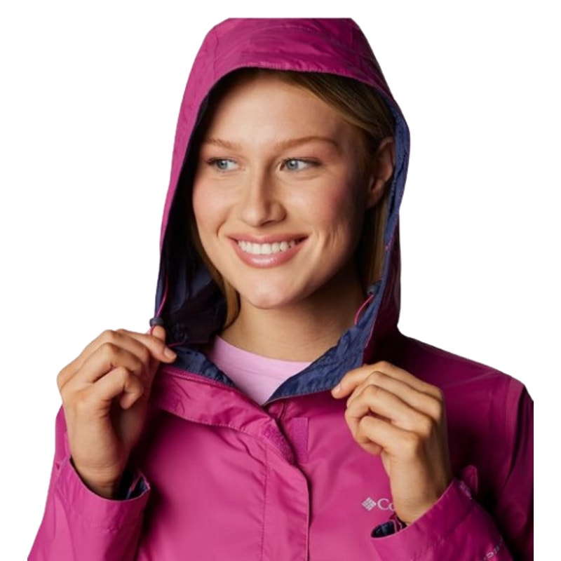 COLUMBIA Women's Arcadia II Jacket Large Pink Purple Hooded Waterproof NWT
