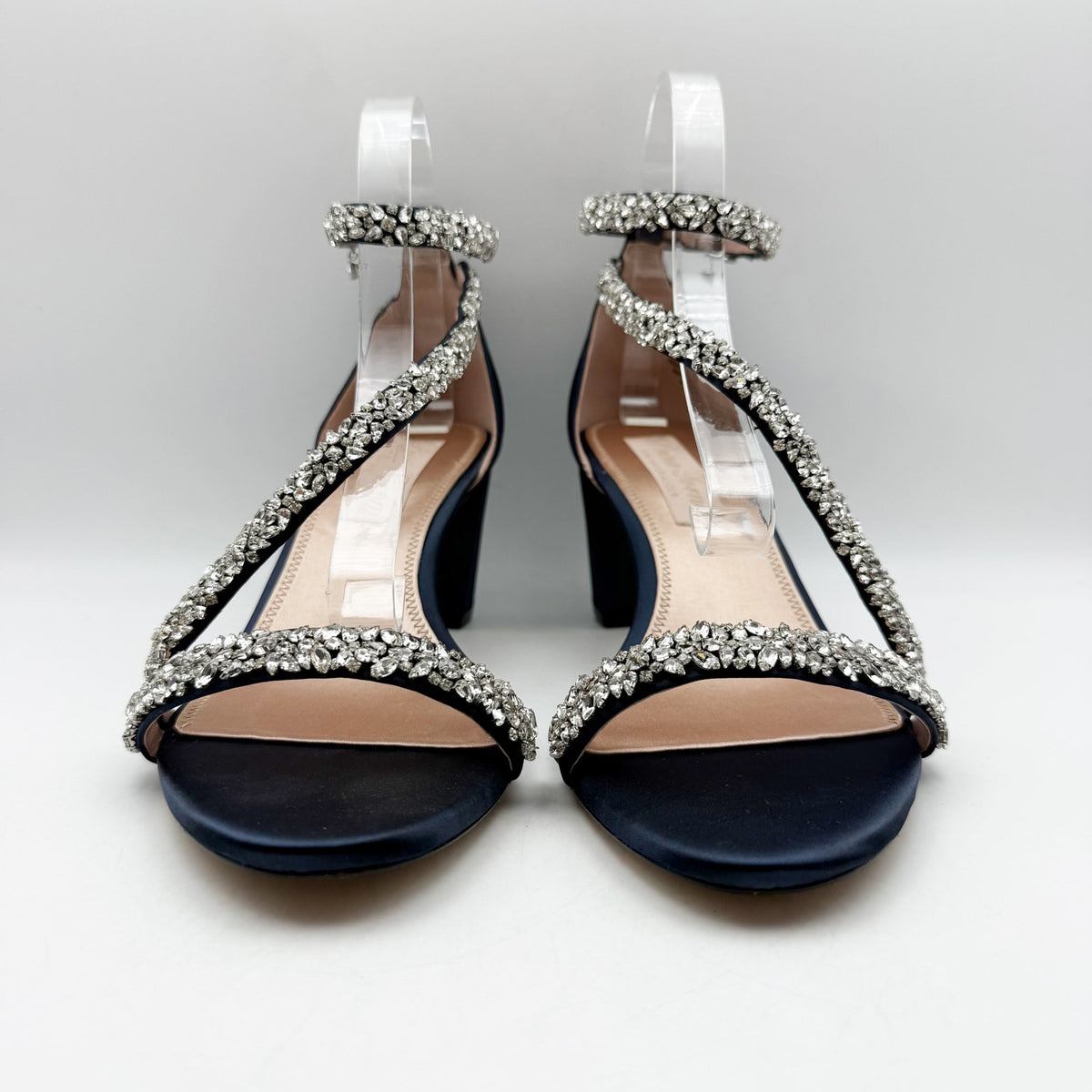 Pnina Tornai for Naturalizer Womens Ahava Heels Size 12 Blue Crystal Sandals NIB