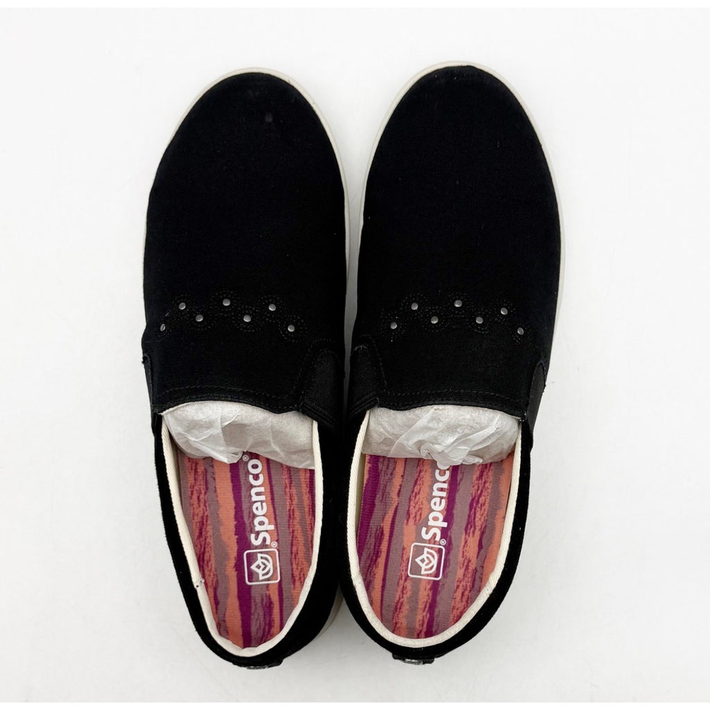 Spenco Women Waterfront Canvas Slip On Sneakers Size 7 EU 37.5 Black NIB
