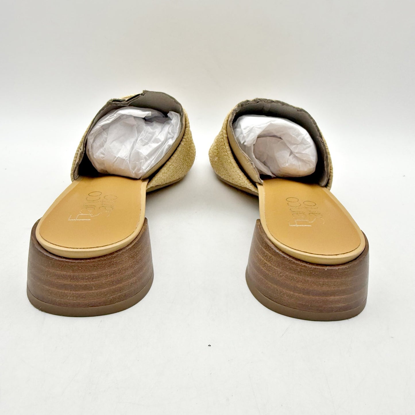 Franco Sarto Womens Loran Sandals US 6.5 M EU 36.5 Natural Beige Slip On NIB