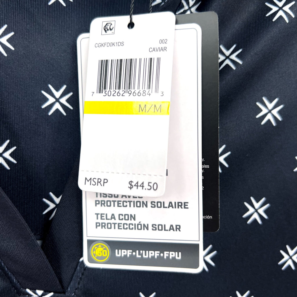 CALLAWAY Womens Opti-Dri Golf Polo Shirt Medium Black Caviar Geometric Print NWT