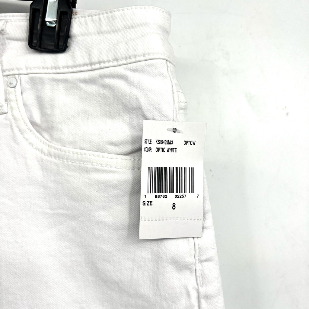 KUT FROM THE KLOTH Jane Cuff Denim Shorts Size 8 Optic White High Waist NWT