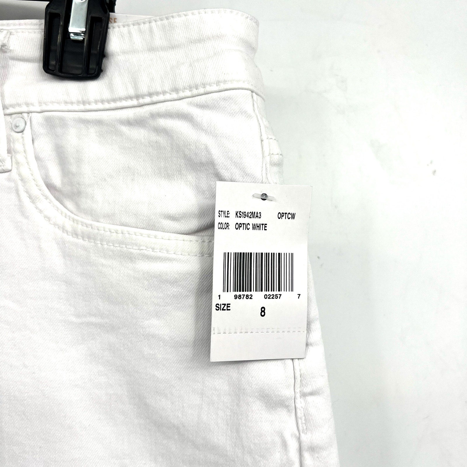 KUT FROM THE KLOTH Jane Cuff Denim Shorts Size 8 Optic White High Waist NWT