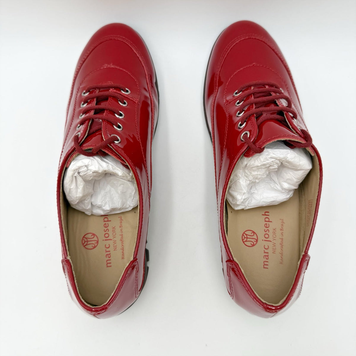 Marc Joseph New York Womens Hampton Golf Shoes Size 7.5 Red Patent Leather NIB