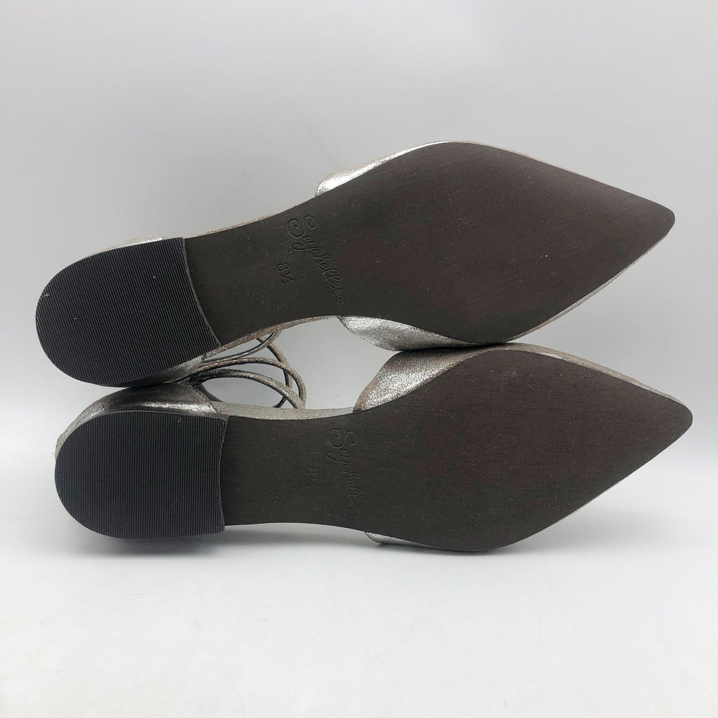 Seychelles Womens What a Girl Wants Flats US 8.5 M Silver Pewter Leather NIB
