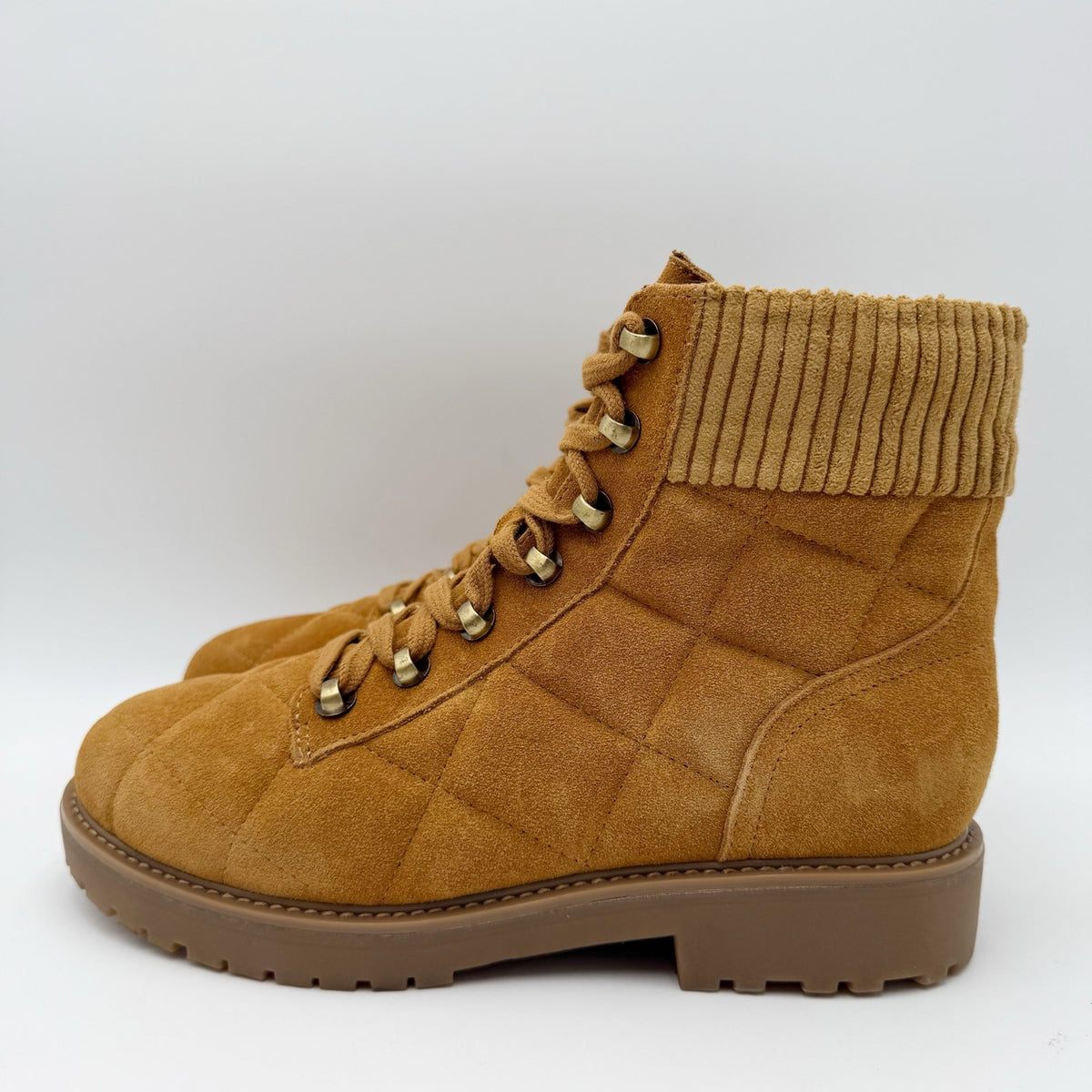 Easy Spirit Womens Lakely Ankle Boots Size 7.5 Wide Brown Suede Quilted NWOB