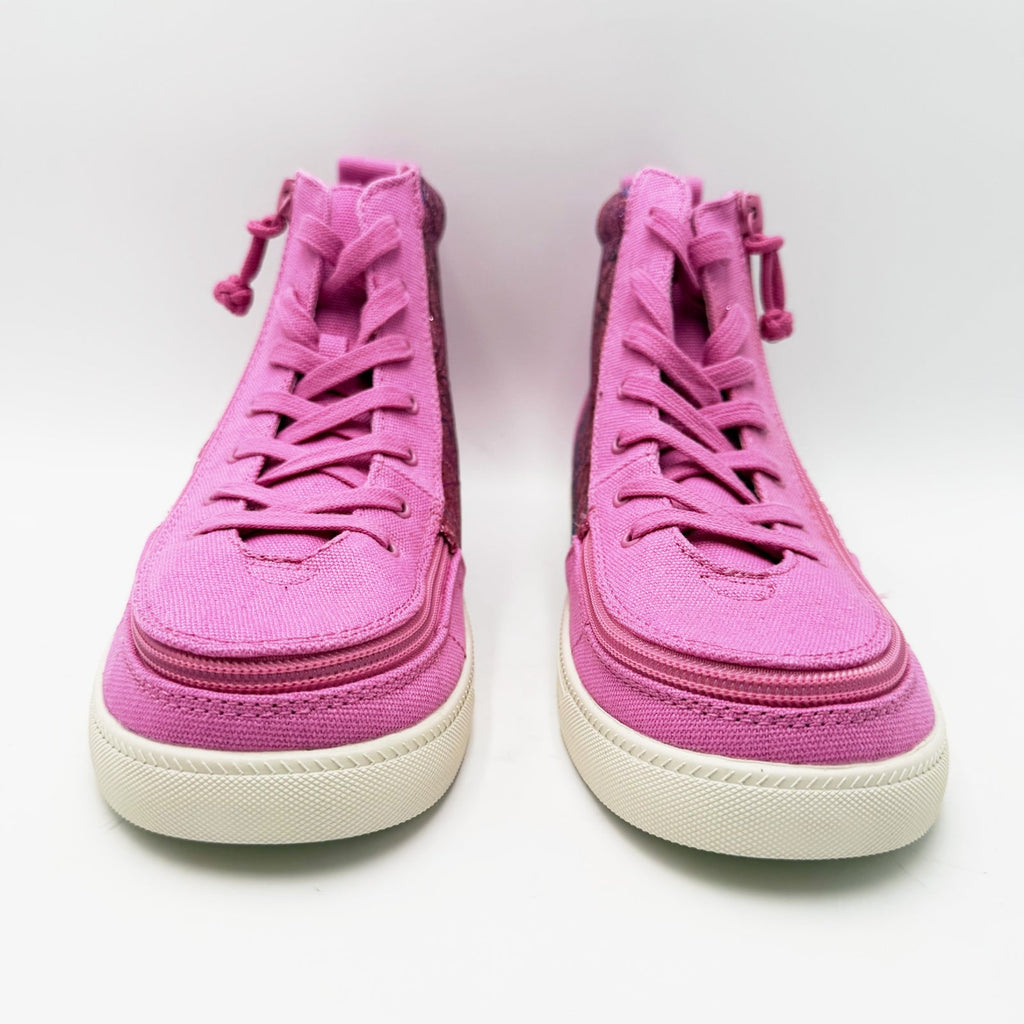 BILLY Footwear Kids Classic Lace High Sneakers Size 7 Big Kid Pink Print NWOB