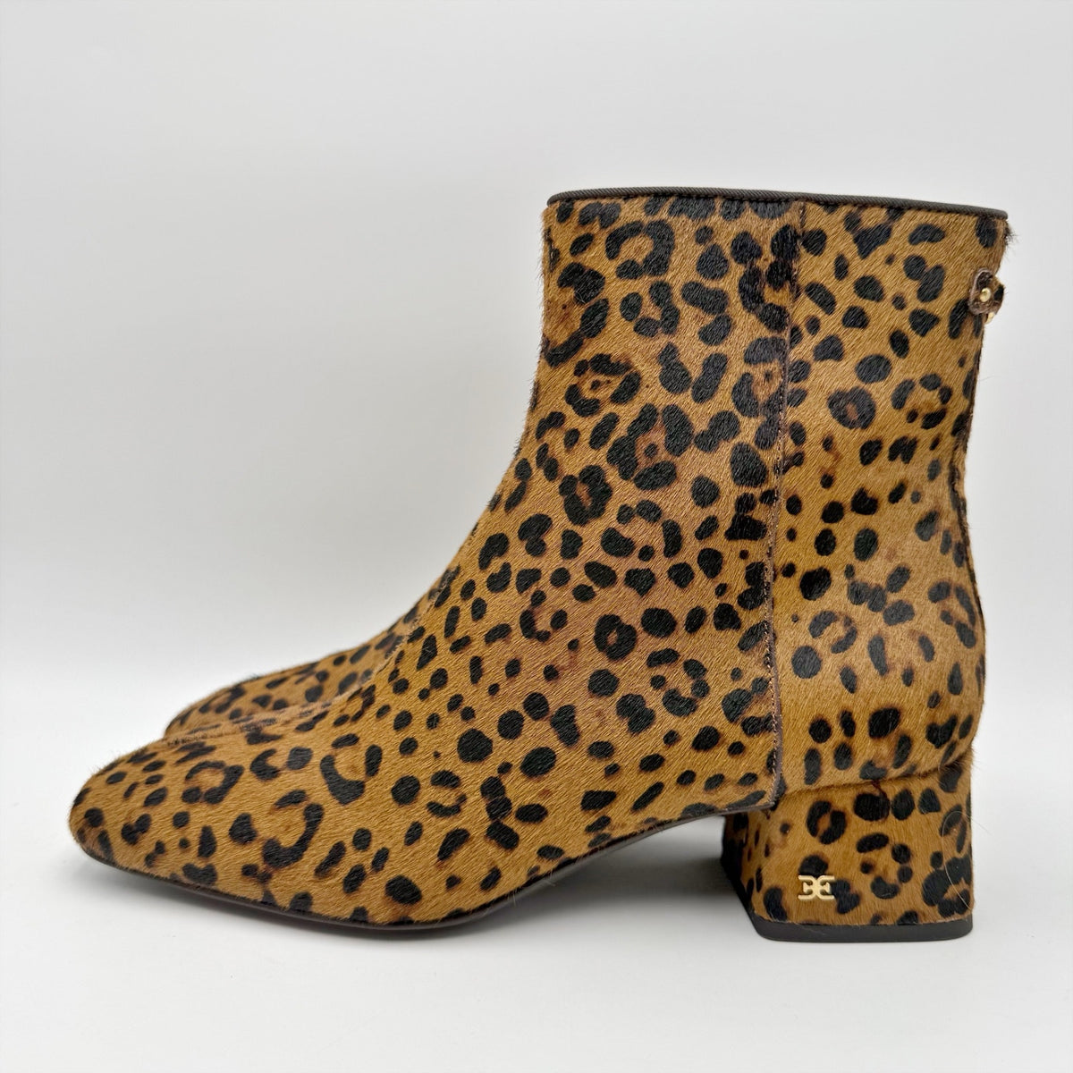 Sam Edelman Womens Paige 2 Ankle Booties Size 8.5 M Leopard Print Leather NWOB