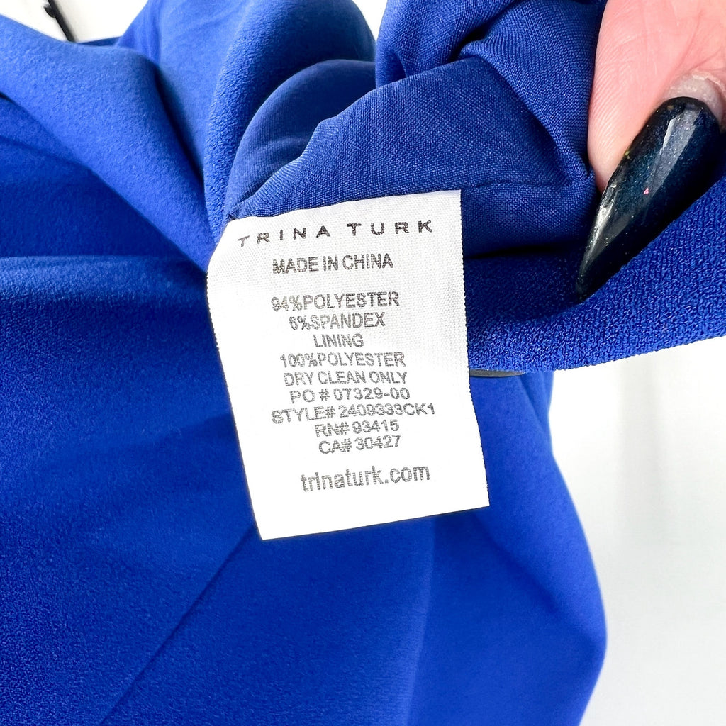 TRINA TURK Women's Tapa 2 Bow-Back Halter Mini Dress Size 6 Bewitching Blue NWT