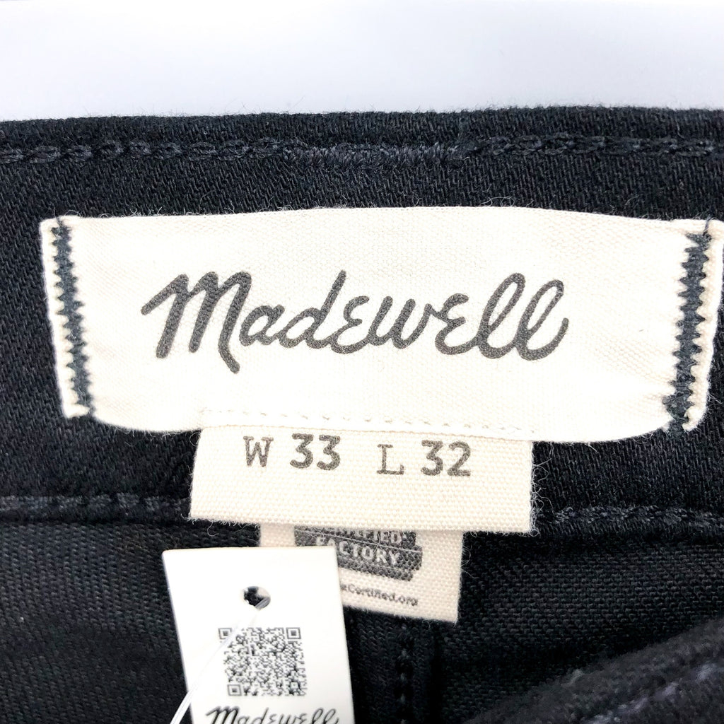 MADEWELL Men's Slim Jeans 33x32 Black Bainhart Wash COOLMAX Denim ND479 NWT