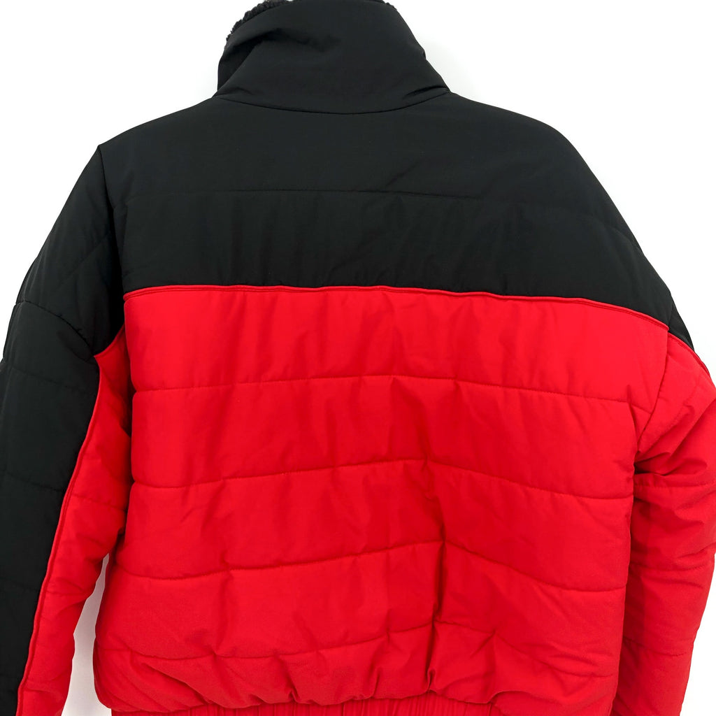 TOMMY HILFIGER SPORT Womens Reversible Track Jacket Small Red Black Sherpa NWT