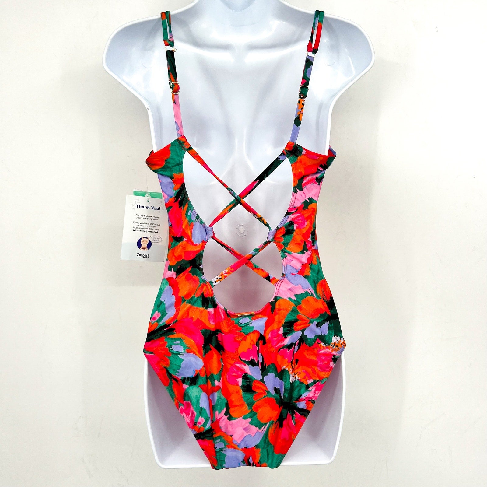 SUNSETS Womens Veronica One Piece Swimsuit Small Red Floral Hummingbird Cove NWT