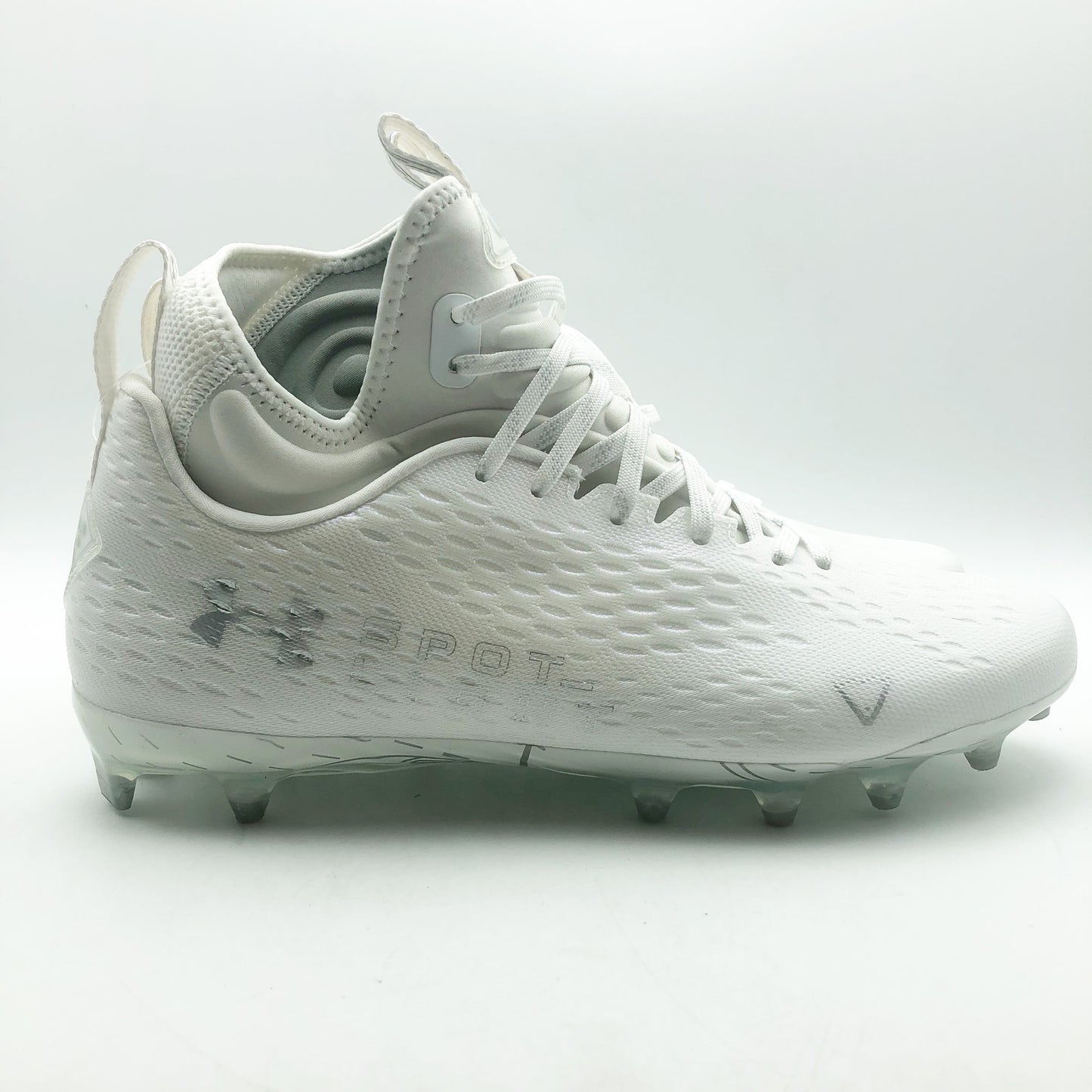Under Armour Mens Spotlight Lux MC 2.0 Football Cleats 10.5 White Silver NWOB