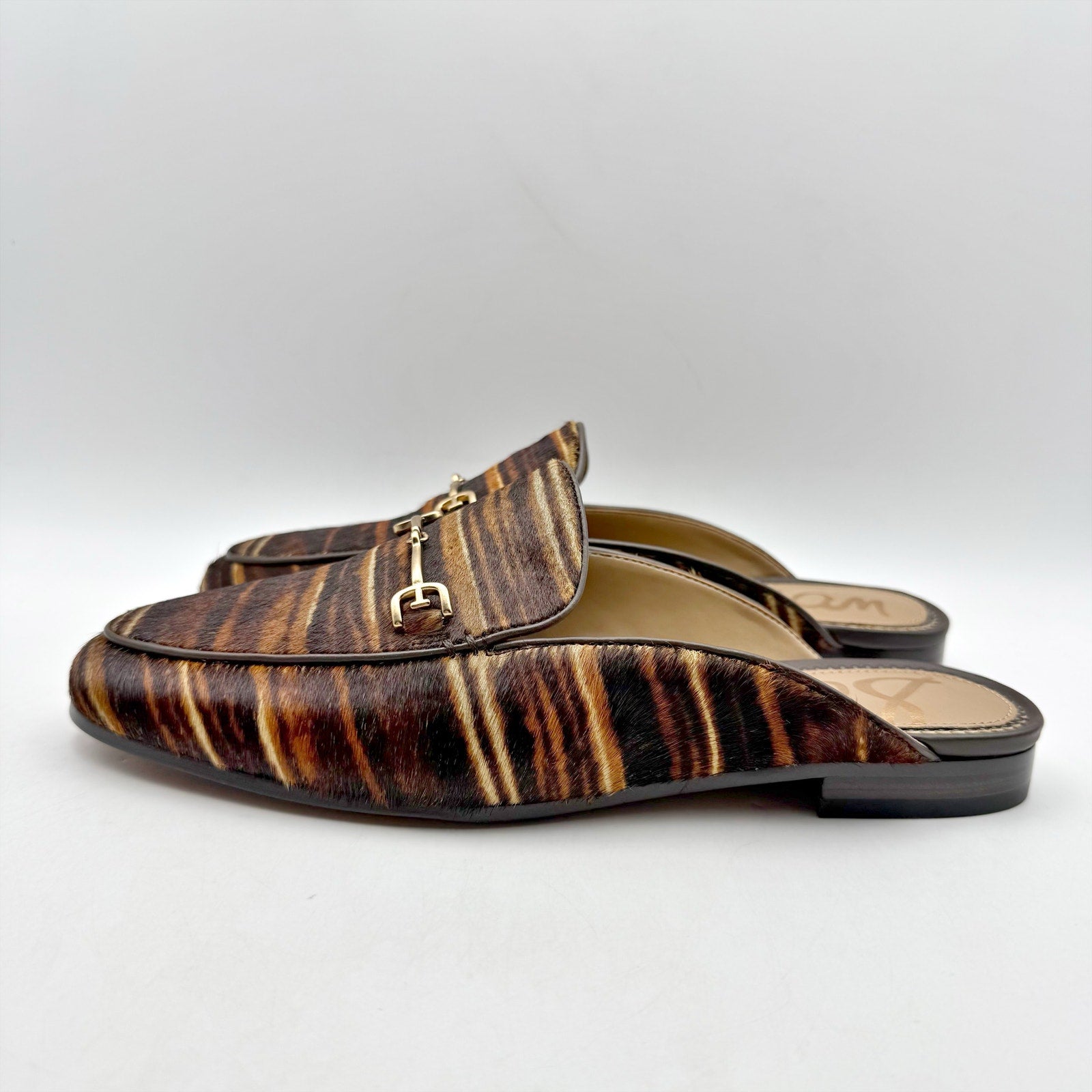 Sam Edelman Womens Linnie Bit Mule US 7 M Brown Multcolor Calf Leather NIB