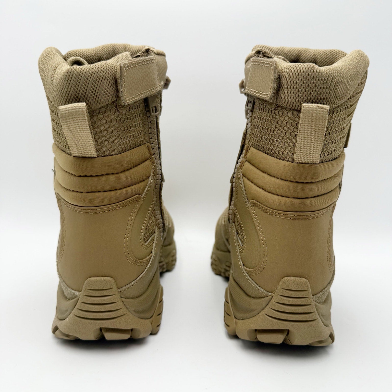 Merrell Work Moab 3 8" Tactical Zip Boots Mens 6.5 Womens 8 Tan Leather WP NIB