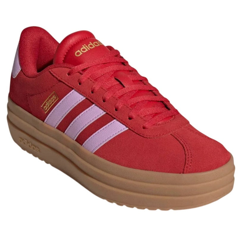 Adidas Womens VL Court Bold Platform Sneakers US 11 Red Pink Leather NWT
