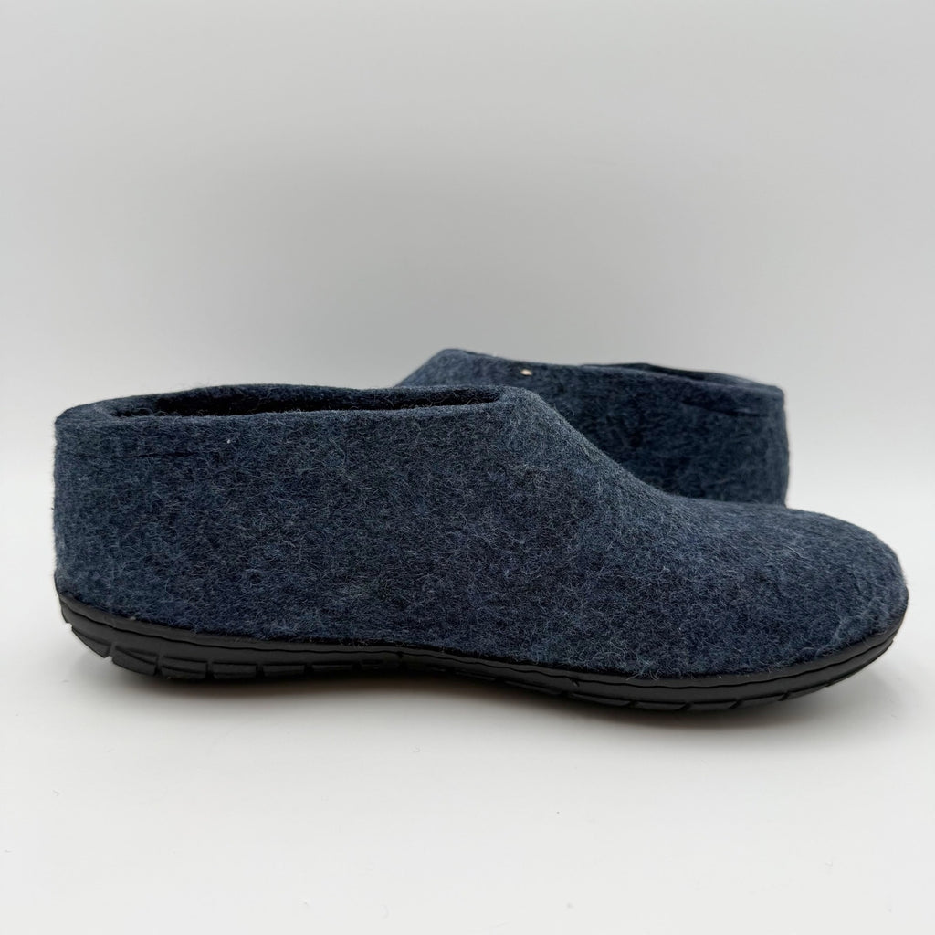 Glerups Womens Slip On Shoes Slippers EU 38 US 8 Navy Blue Wool NWOB