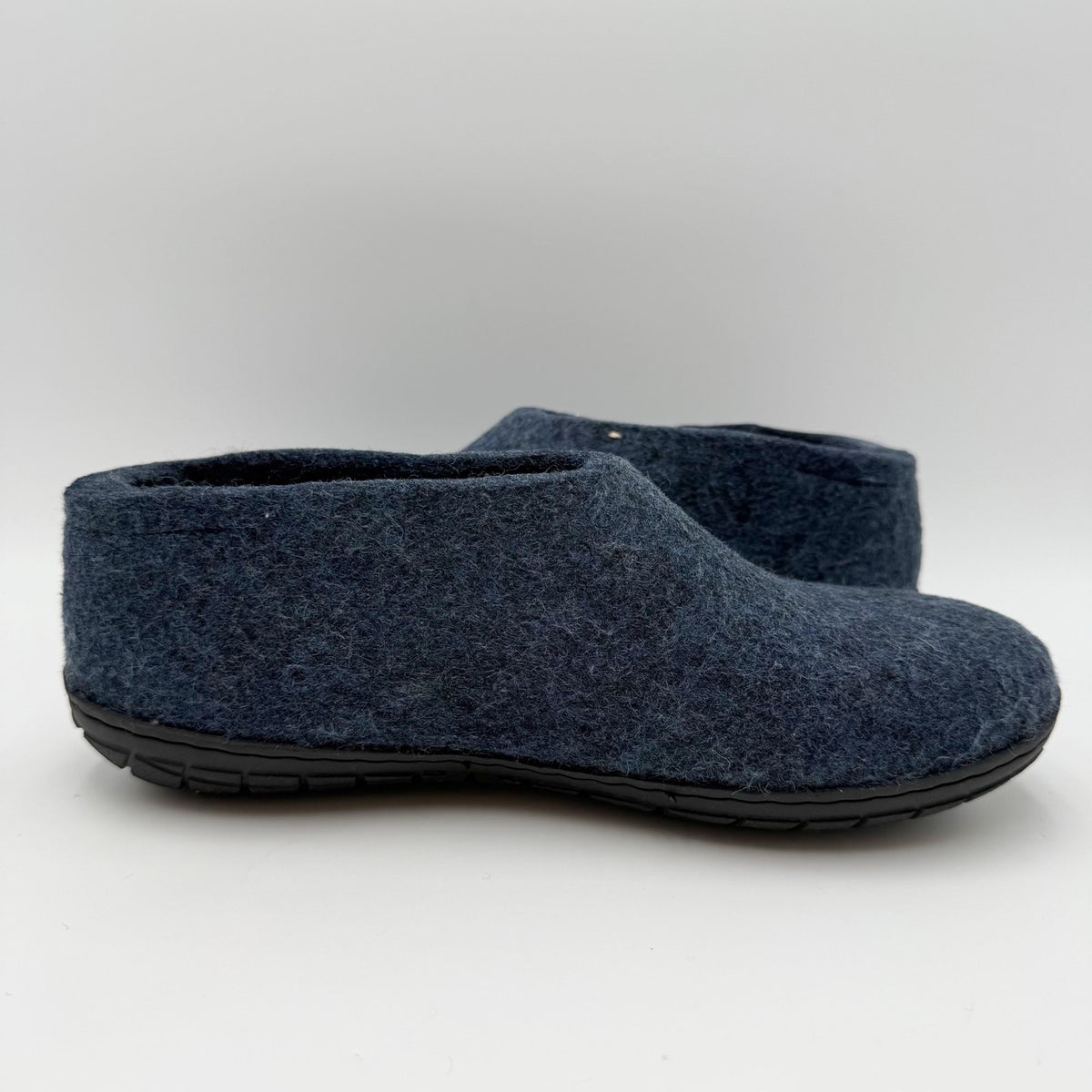 Glerups Womens Slip On Shoes Slippers EU 38 US 8 Navy Blue Wool NWOB