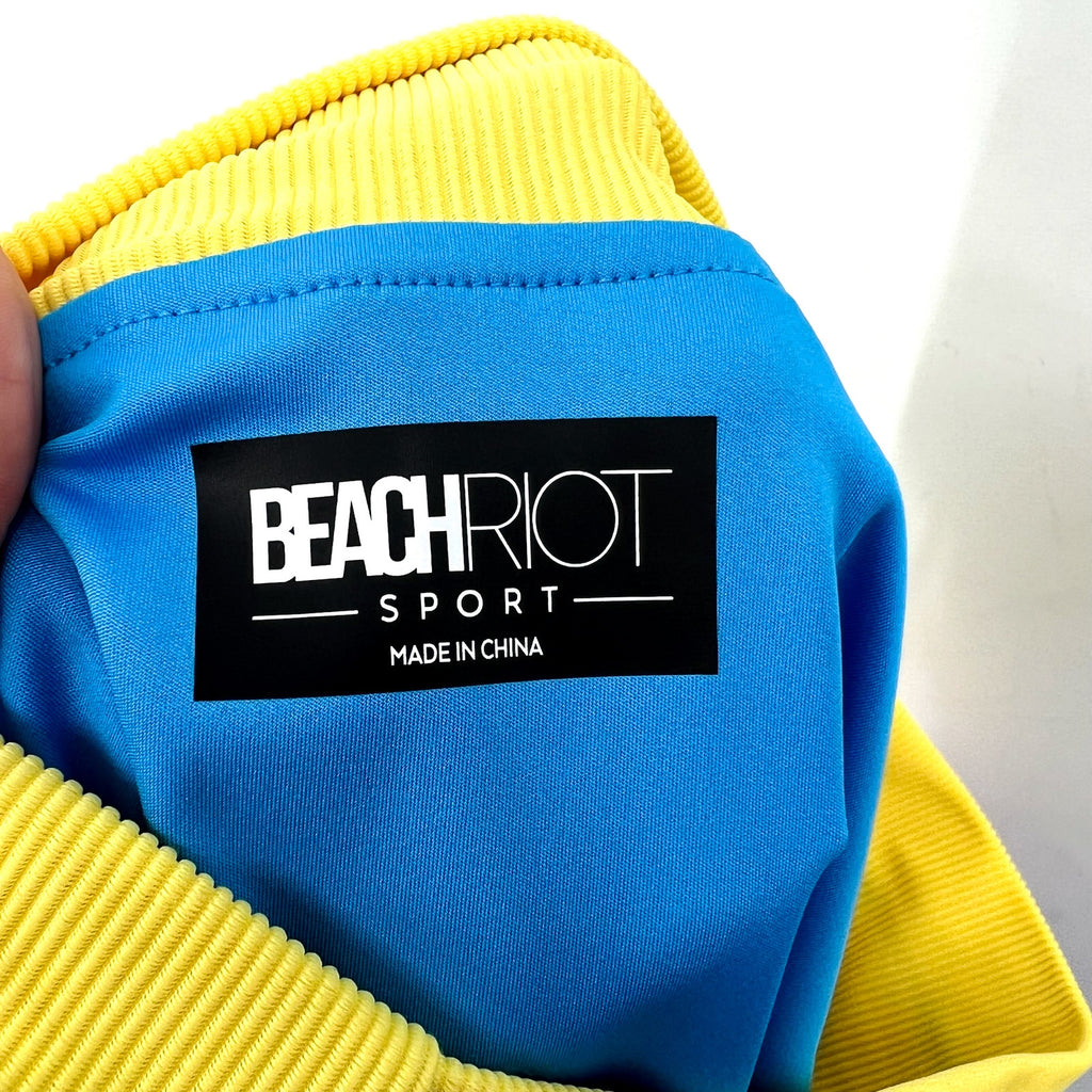 BEACH RIOT Women's Coast Skort Medium Coral Reef Blue Yellow Skirt NWT