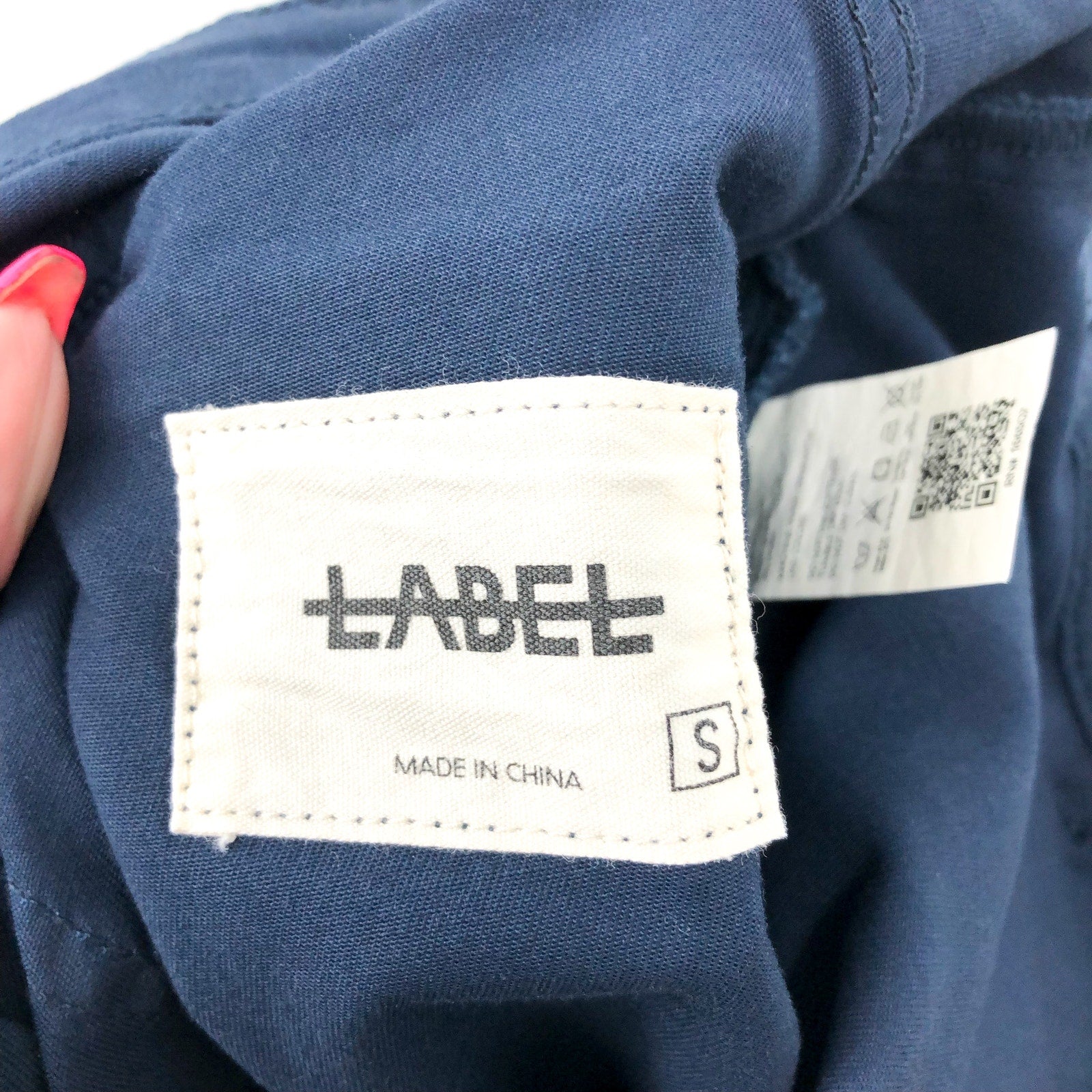 LABEL Womens Go-To Pants Small Navy Blue Relaxed Fit High Rise Crop Pockets NWT