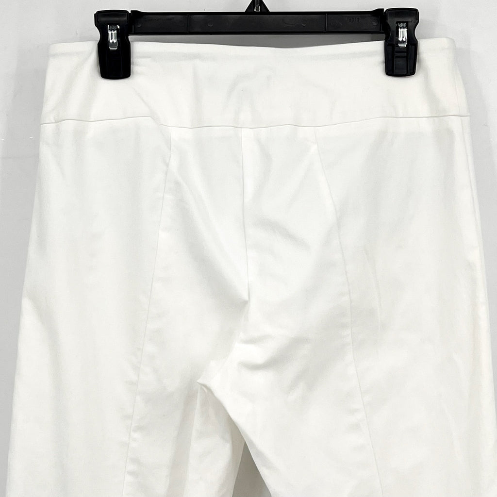 ELLIOTT LAUREN Women's Classic Pull-On Ankle Pants Size 8 White Back Slit NWOT