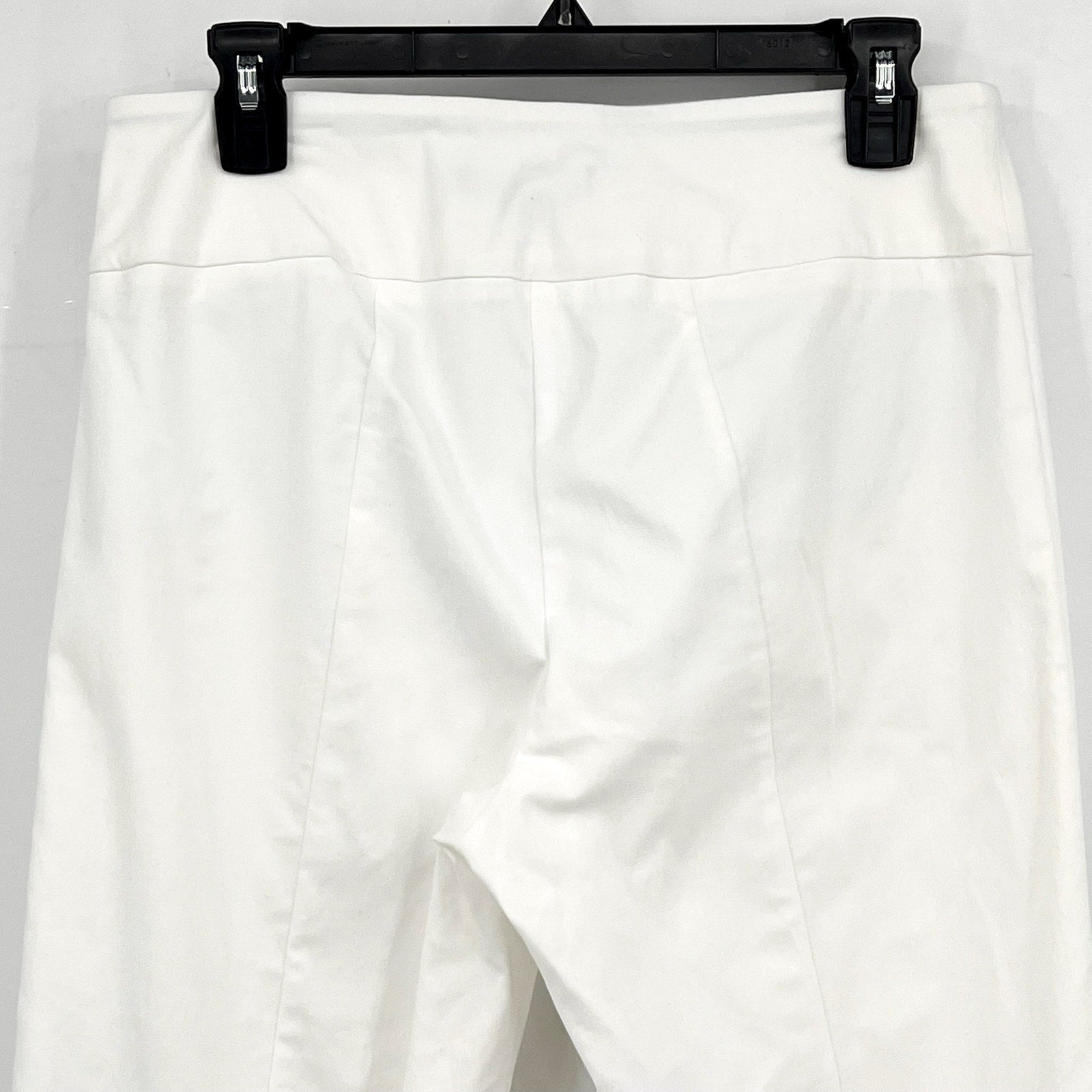 ELLIOTT LAUREN Women's Classic Pull-On Ankle Pants Size 8 White Back Slit NWOT
