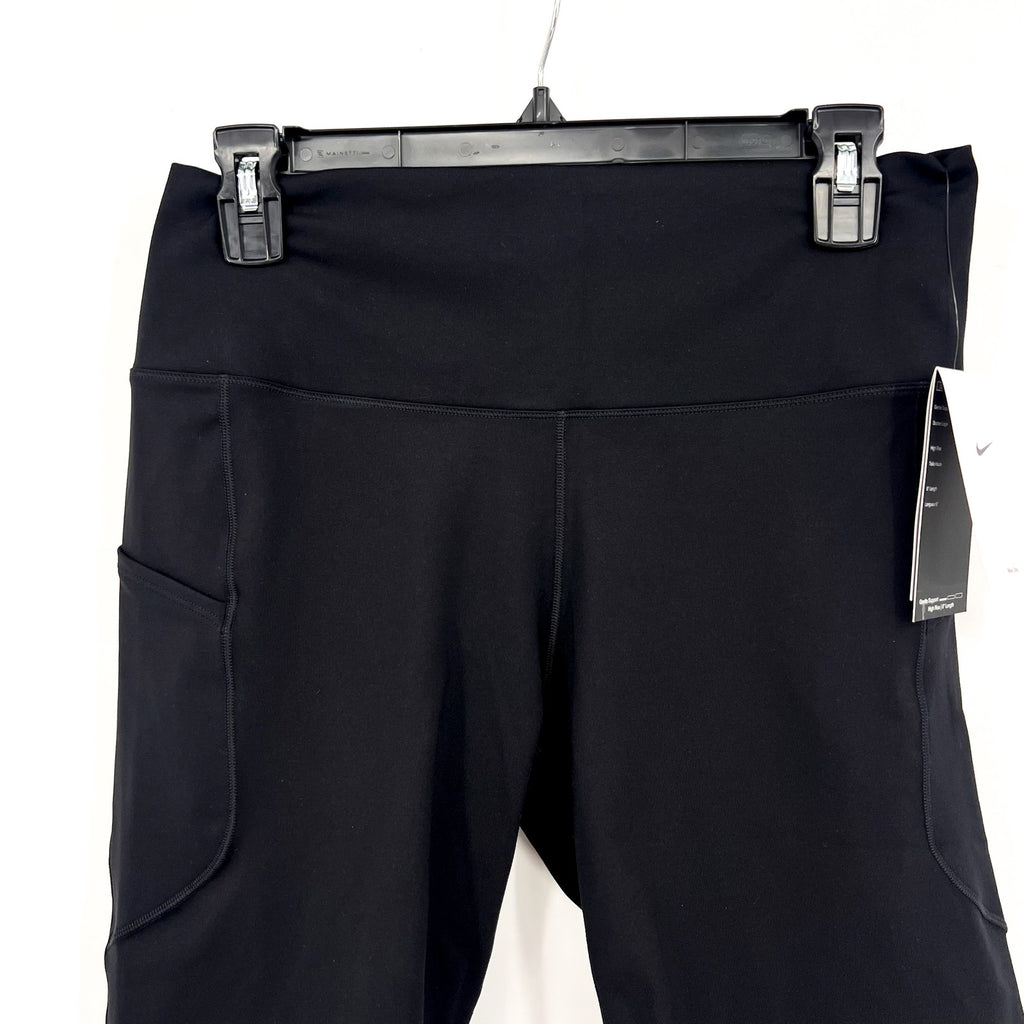 NIKE Women's Dri Fit One Biker Shorts XL Black High-Waist 8" Inseam Pockets NWT