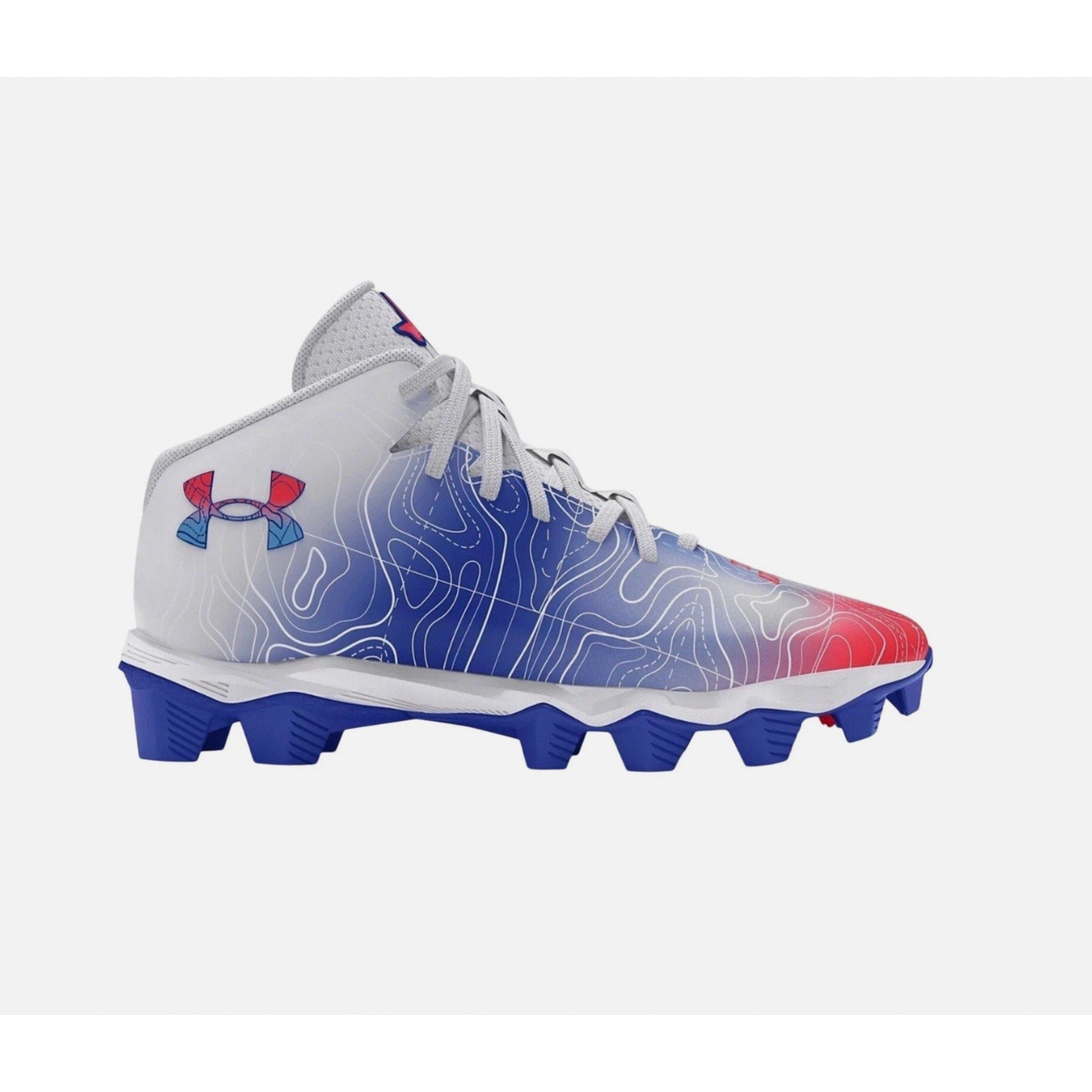 Under Armour Spotlight Fran RM 4 TX Football Cleats KIDS 4.5 Red White Blue NWOB