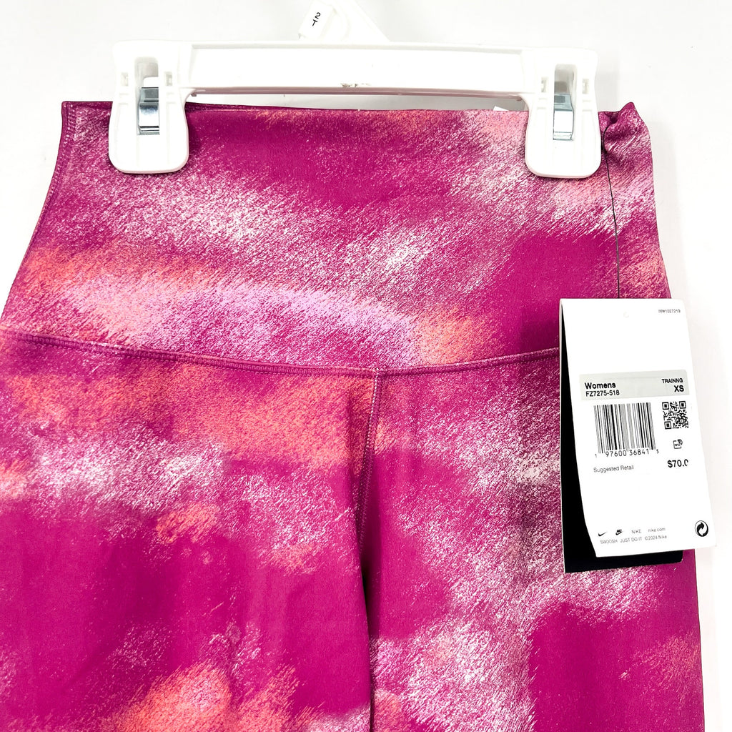 NIKE Women's High-Waisted 7/8 Leggings XS Pink Hot Fuchsia Print Athletic NWT