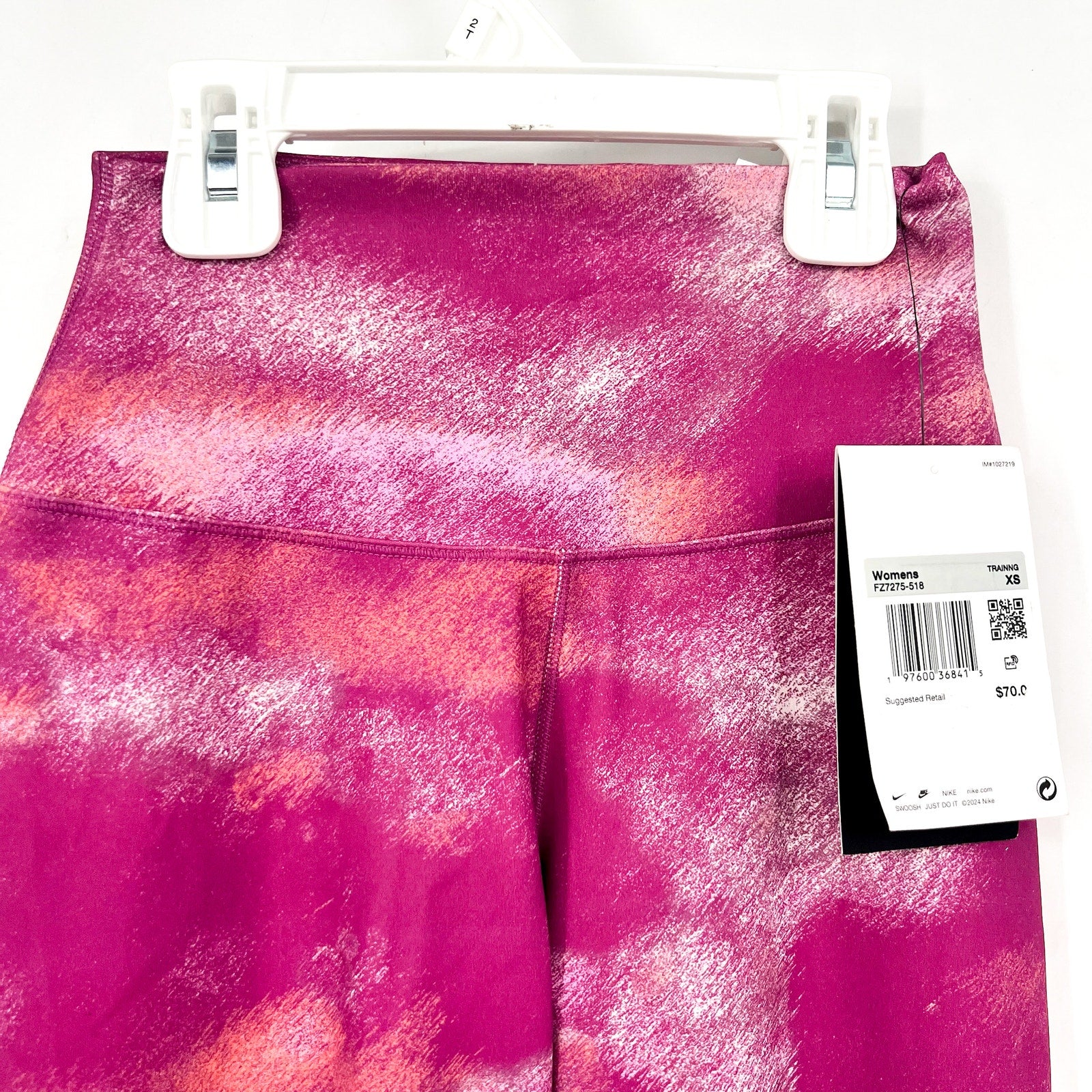 NIKE Women's High-Waisted 7/8 Leggings XS Pink Hot Fuchsia Print Athletic NWT