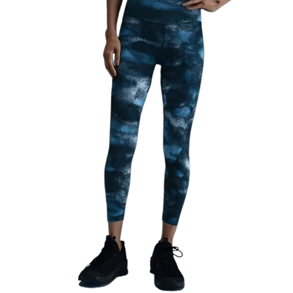 NIKE Women's One High Waist 7/8 Leggings Small Smokey Navy Blue Print NWT