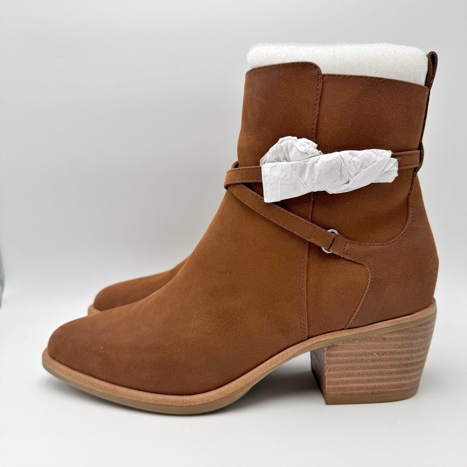 MIA Womens Santina Western Ankle Boots US 9.5 Brown Suede NWOB
