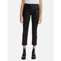 JEN 7 7 FOR ALL MANKIND Ankle Straight Leg Jeans Size 2 Black Coated Denim NWT