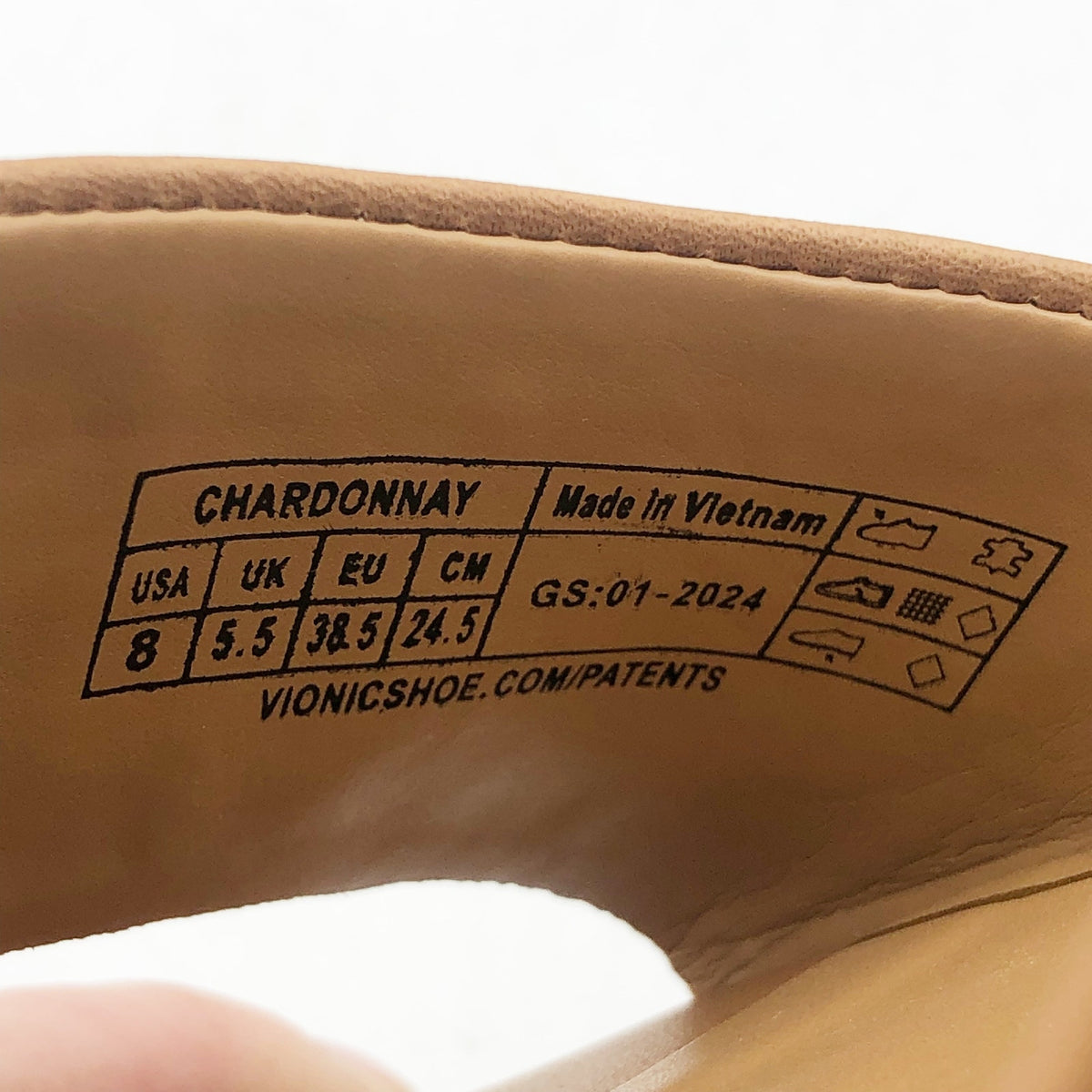 VIONIC Womens Chardonnay Heeled Sandals Size 8 M Camel Tan Leather NWOB