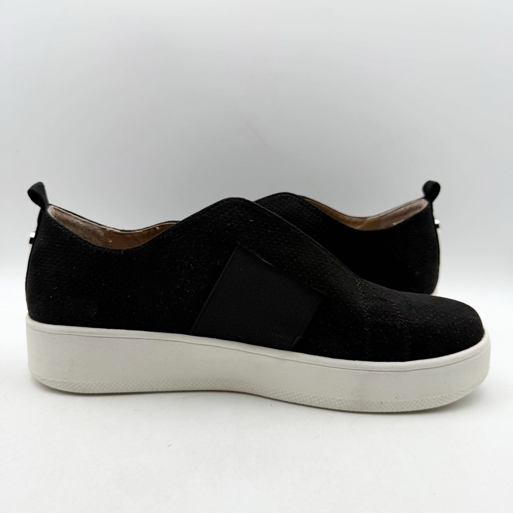 Steve Madden Womens Brad Sneaker US 9.5 Black Vegan Suede Slip On NWOB
