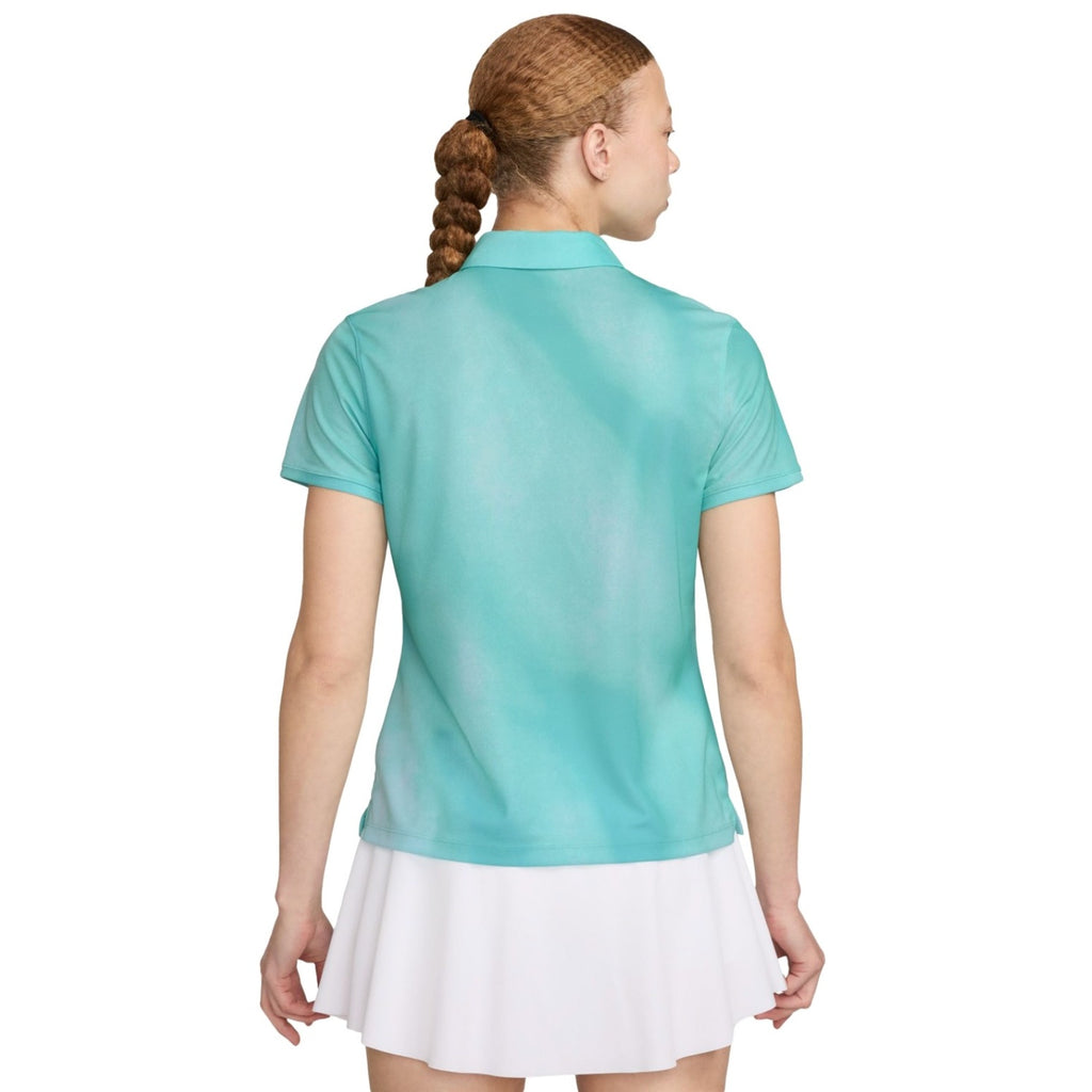 Nike Womens Dri-FIT Golf Polo Medium Green Short-Sleeve Printed NWT