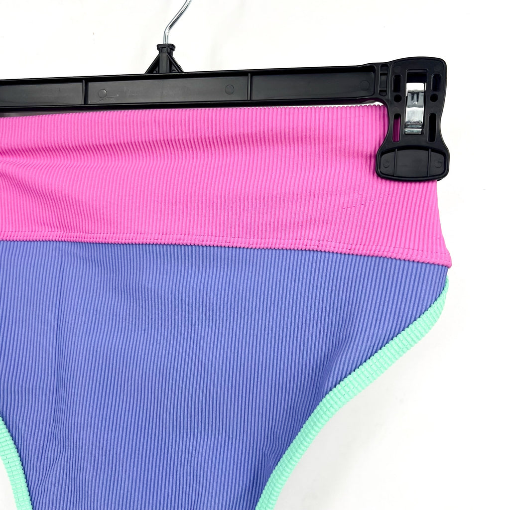 BEACH RIOT Women's Emmy High Waist Bikini Bottom XS Purple Pink High Tide NWT
