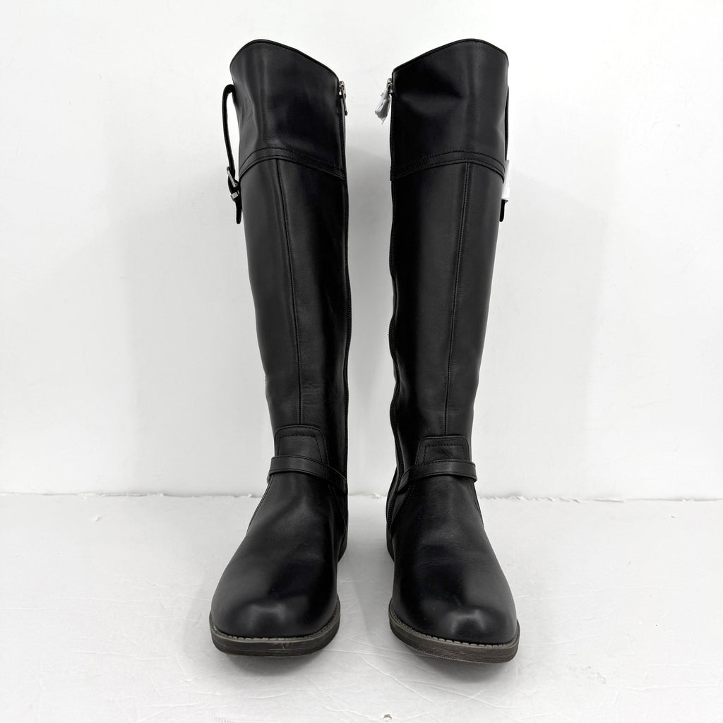 Propet Womens Tasha Knee High Boots US 9 EU 40 Black Leather Flats NWOB