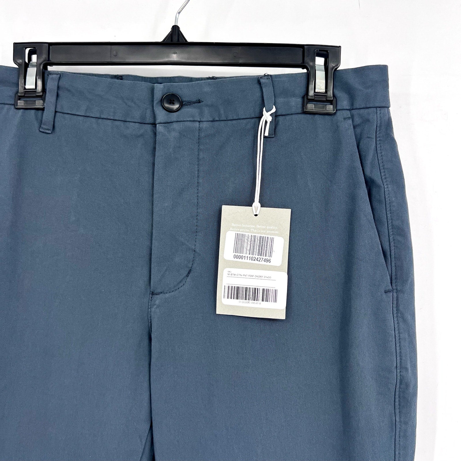 EVERLANE Men's Uniform Performance Chino 31x30 Blue Grey Slim Fit Pants NWT