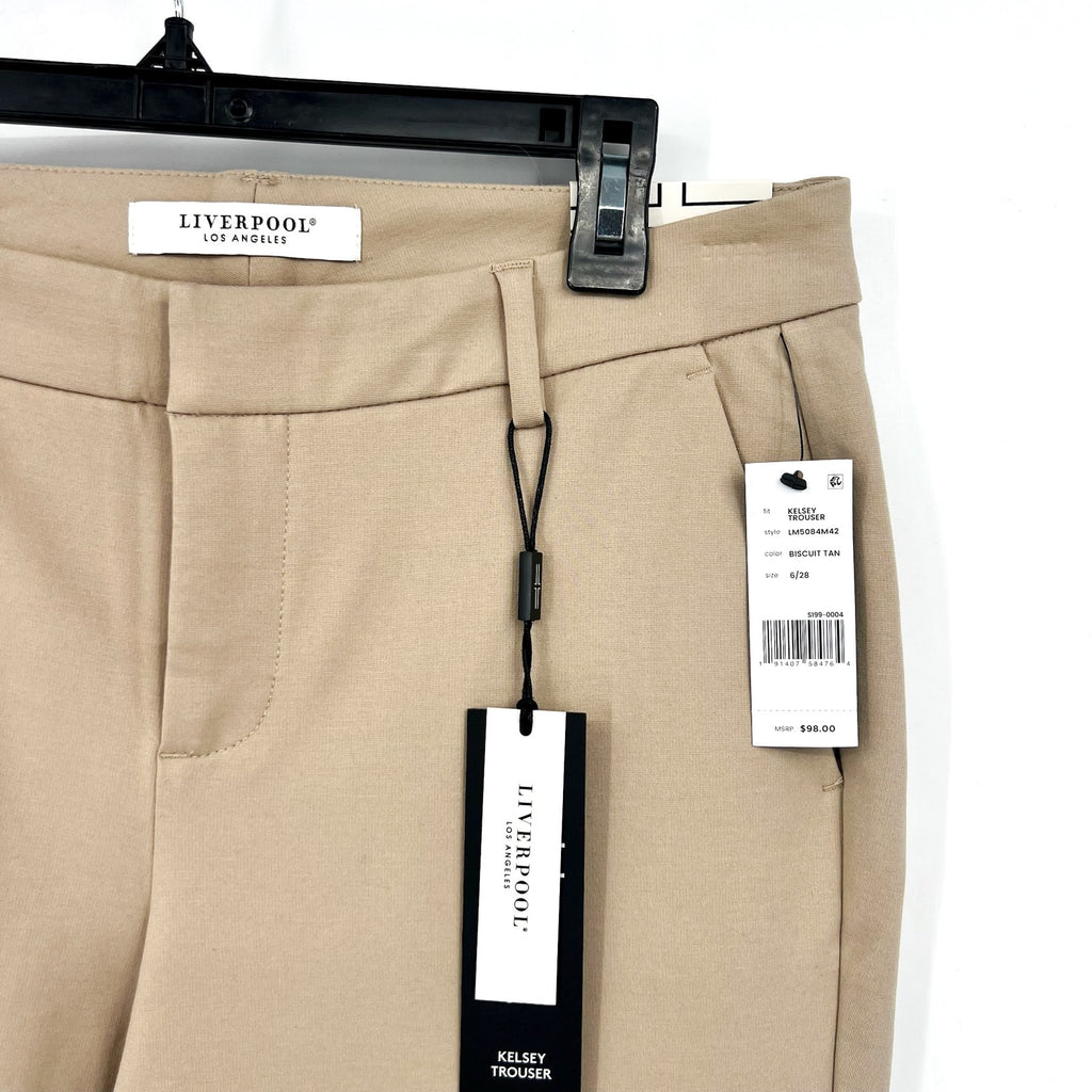 LIVERPOOL Women's Kelsey Knit Trouser Size 6 - 28 Biscuit Tan Super Stretch NWT