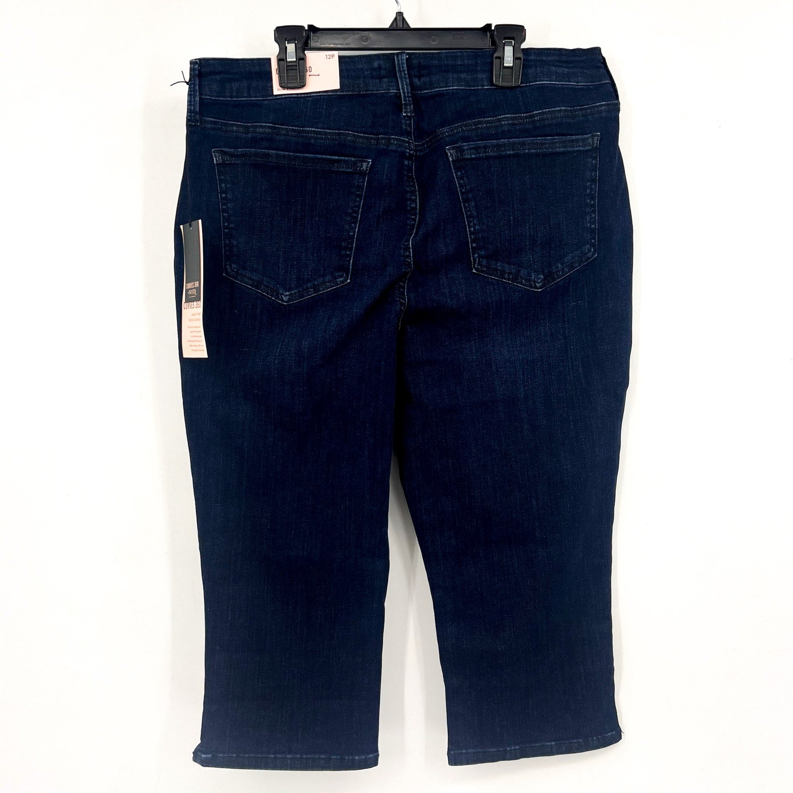 NYDJ Curves 360 Womens Slim Straight Crop Jeans Size 12 PETITE Mesquite Blue NWT