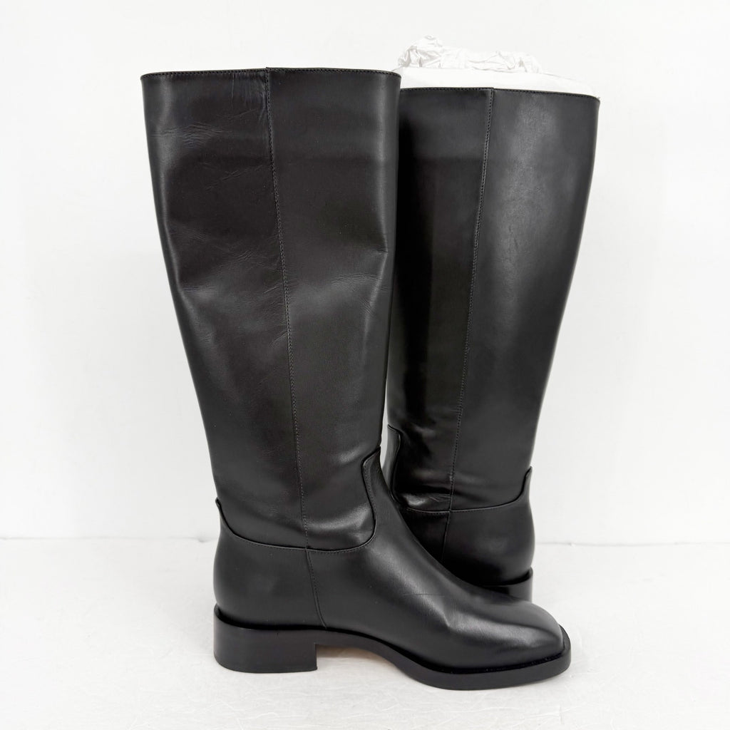 Larroudé Womens Anne Knee High Boots US 7.5 EU 38.5 Black Napa Leather NIB